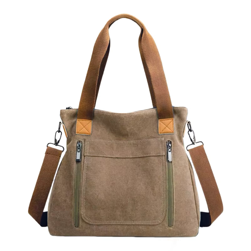 Retro Commuter Campus Canvas Bulk Capacity Casual Practicality Shoulder Bag Mssza