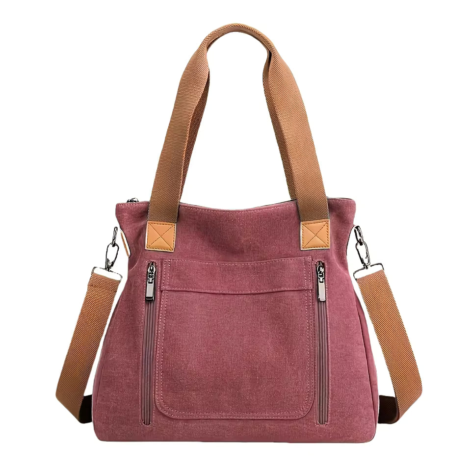 Retro Commuter Campus Canvas Bulk Capacity Casual Practicality Shoulder Bag Mssza