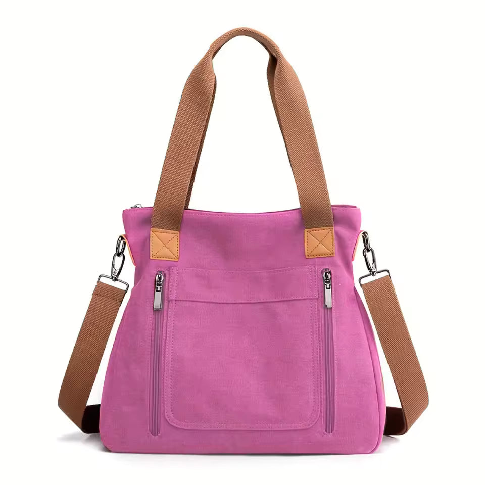 Retro Commuter Campus Canvas Bulk Capacity Casual Practicality Shoulder Bag Mssza