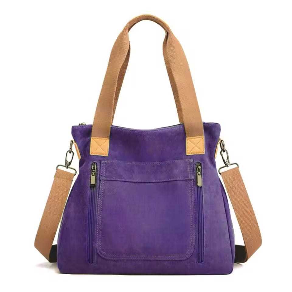 Retro Commuter Campus Canvas Bulk Capacity Casual Practicality Shoulder Bag Mssza