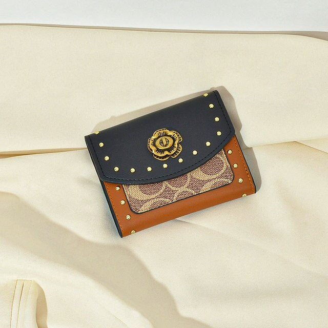 Retro Contrast Color Multi-Functional Short Wallet Mssza