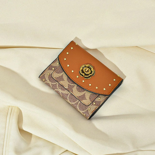 Retro Contrast Color Multi-Functional Short Wallet Mssza