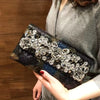 Retro Crocodile Pattern Banquet Envelope Floral Diamond Crossbody Clutch Bag Mssza