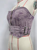 Retro Denim Tube Zipper Front Belted Streetwear Slim Tank Tops Mssza