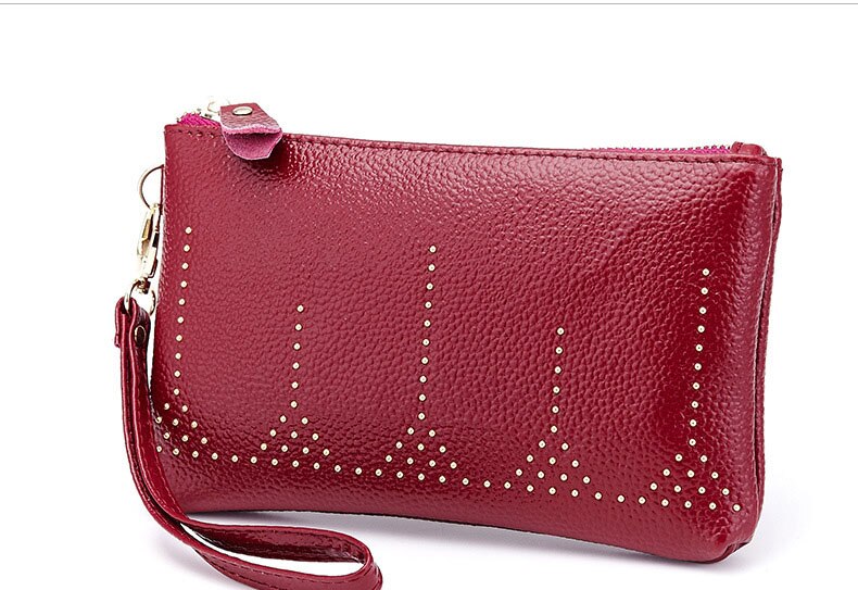 Retro Envelope Clutch Women PU Leather Clutch Bag Lady Rivet Punk Handbag Mssza
