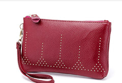 Retro Envelope Clutch Women PU Leather Clutch Bag Lady Rivet Punk Handbag Mssza