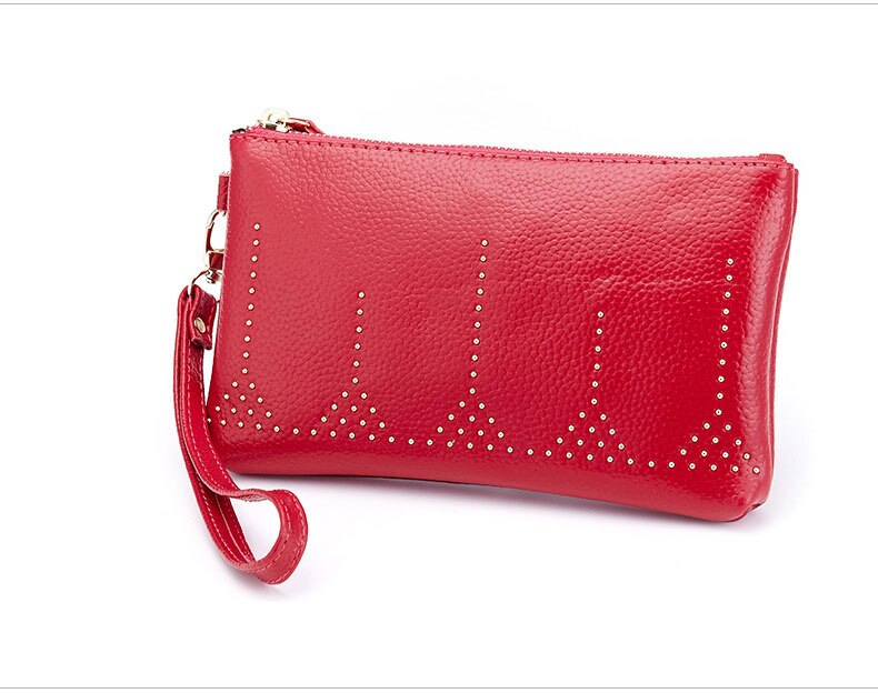 Retro Envelope Clutch Women PU Leather Clutch Bag Lady Rivet Punk Handbag Mssza