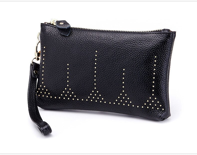 Retro Envelope Clutch Women PU Leather Clutch Bag Lady Rivet Punk Handbag Mssza