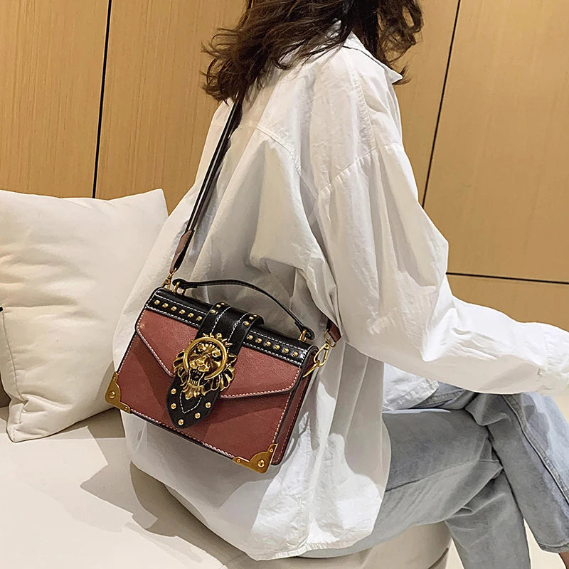 Retro Geometric Single Shoulder Crossbody Small Square Bag Mssza