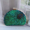 Retro Heavy Craft Beaded Embroidery Evening Wear Portable Dinner Clutch Bag Mssza