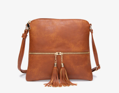 Retro Large Capacity High-Quality Solid Color PU Leather Crossbody  Shoulder Bag Mssza