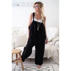 Retro Linen Overalls Strapless Jumpsuit Mssza