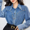 Retro Loose Fit Niche Long Sleeved Outerwear Denim Shirt Mssza