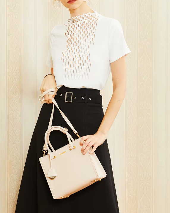 Retro Rivet Leather Large Capacity Cross Shoulder Casual Tote Bags Mssza
