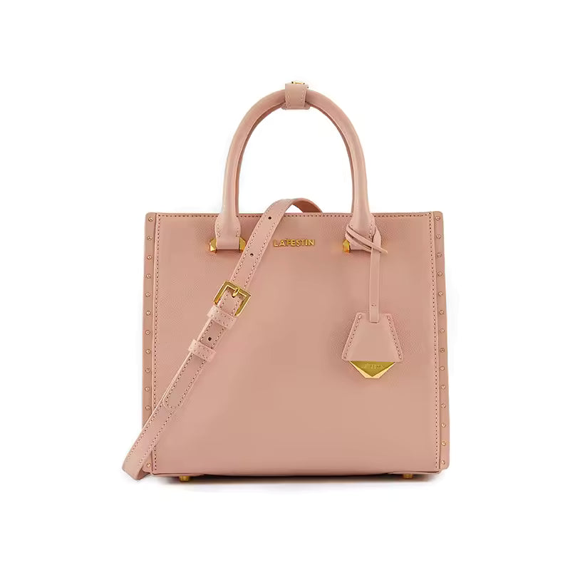 Retro Rivet Leather Large Capacity Cross Shoulder Casual Tote Bags Mssza
