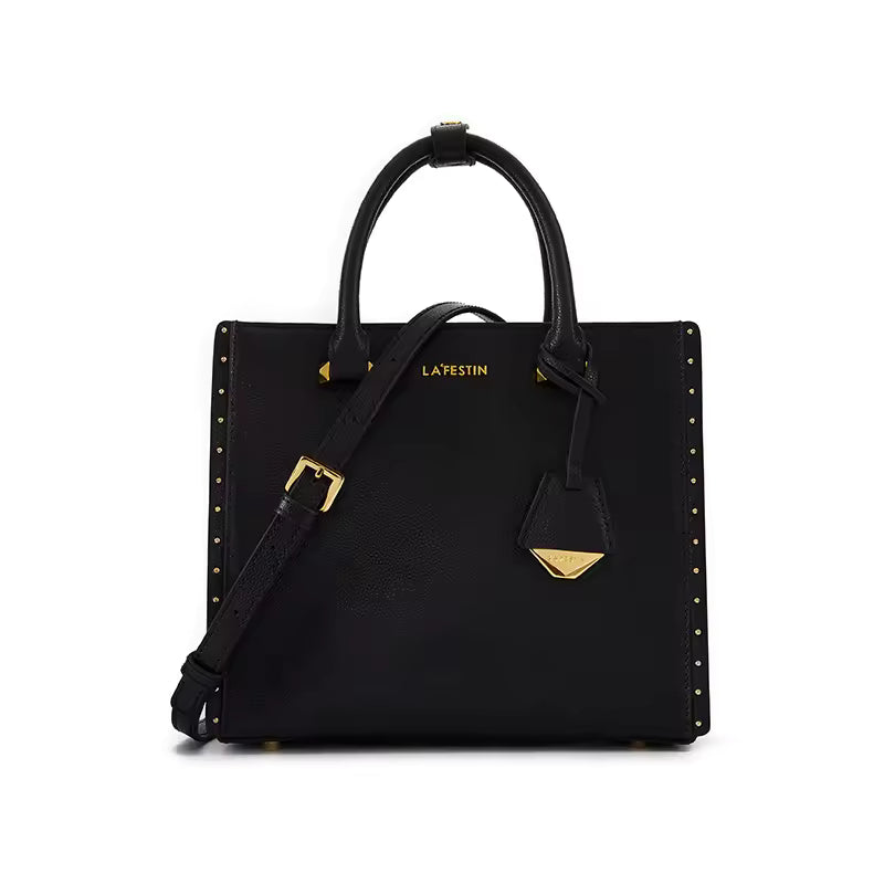 Retro Rivet Leather Large Capacity Cross Shoulder Casual Tote Bags Mssza