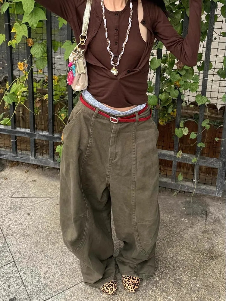Retro Military Curved Knife Work Street High-End Relaxed Casual Floor Pants Mssza
