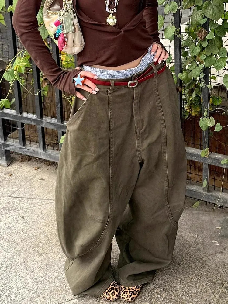Retro Military Curved Knife Work Street High-End Relaxed Casual Floor Pants Mssza