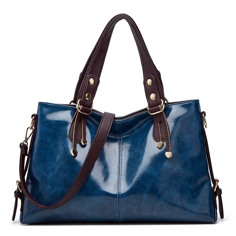 Retro Minimalist Atmosphere Large-Capacity Wide Shoulder Strap Solid Color Tote Bag Mssza