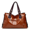 Retro Minimalist Atmosphere Large-Capacity Wide Shoulder Strap Solid Color Tote Bag Mssza