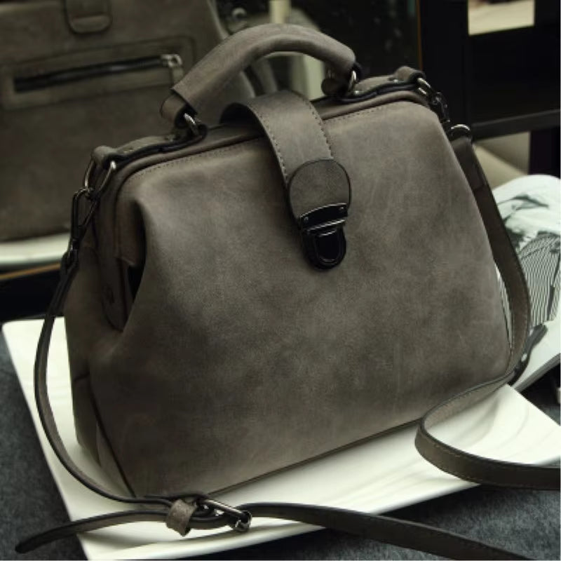 Retro Mobile Messenger Shoulder Large Capacity Doctor Clutch Bag Mssza