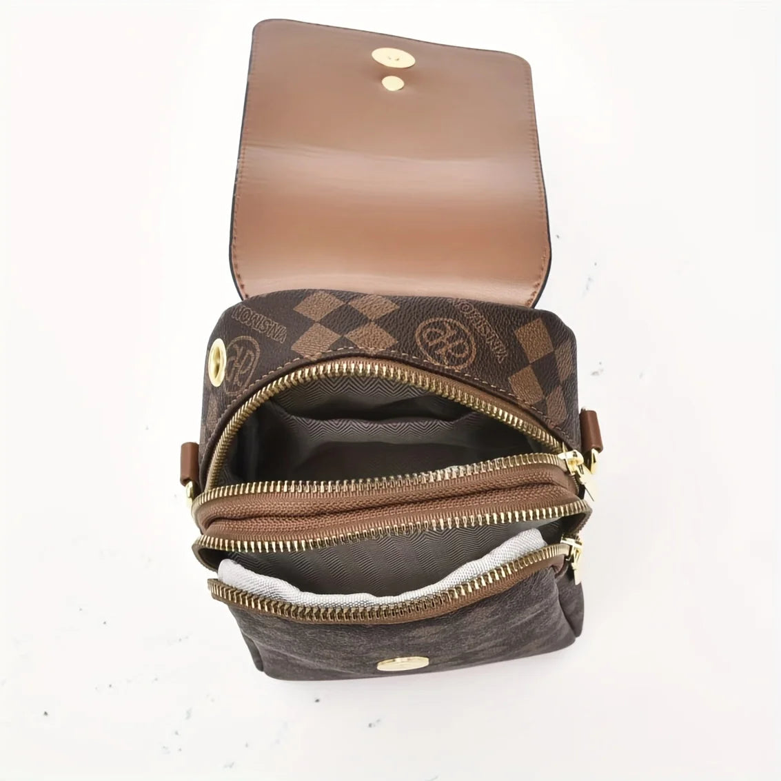 Retro Multi Layer Phone Small Lightweight Single Purse Travel Everyday Use Shoulder Crossbody Bag Mssza