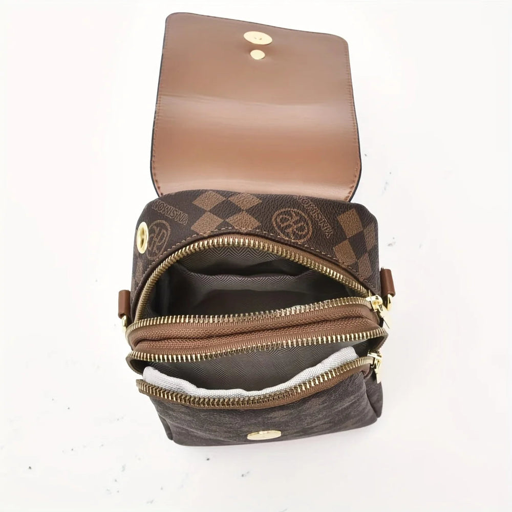 Retro Multi Layer Phone Small Lightweight Single Purse Travel Everyday Use Shoulder Crossbody Bag Mssza