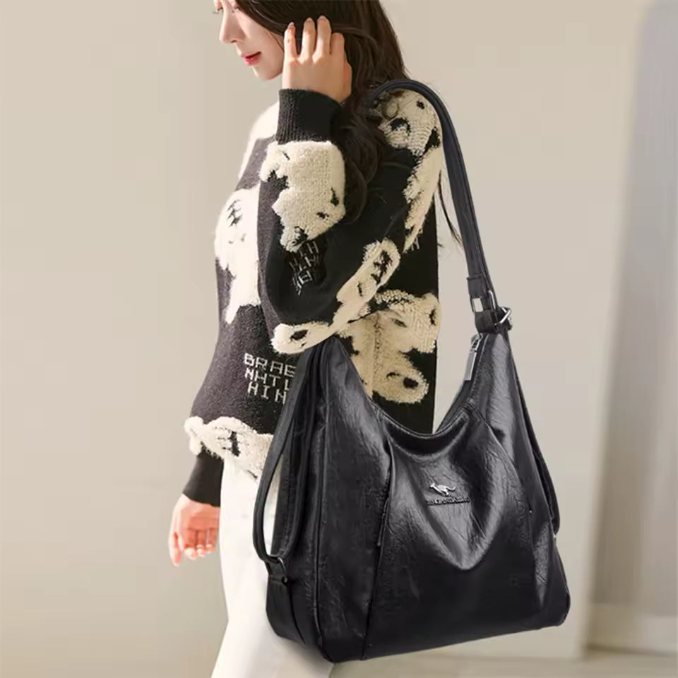 Retro Multifunction Designer Leather Large Capacity Totes Handbags Mssza
