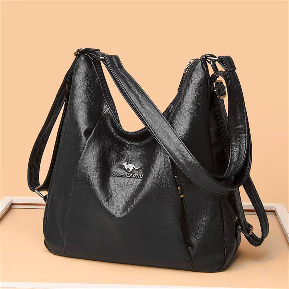 Retro Multifunction Designer Leather Large Capacity Totes Handbags Mssza
