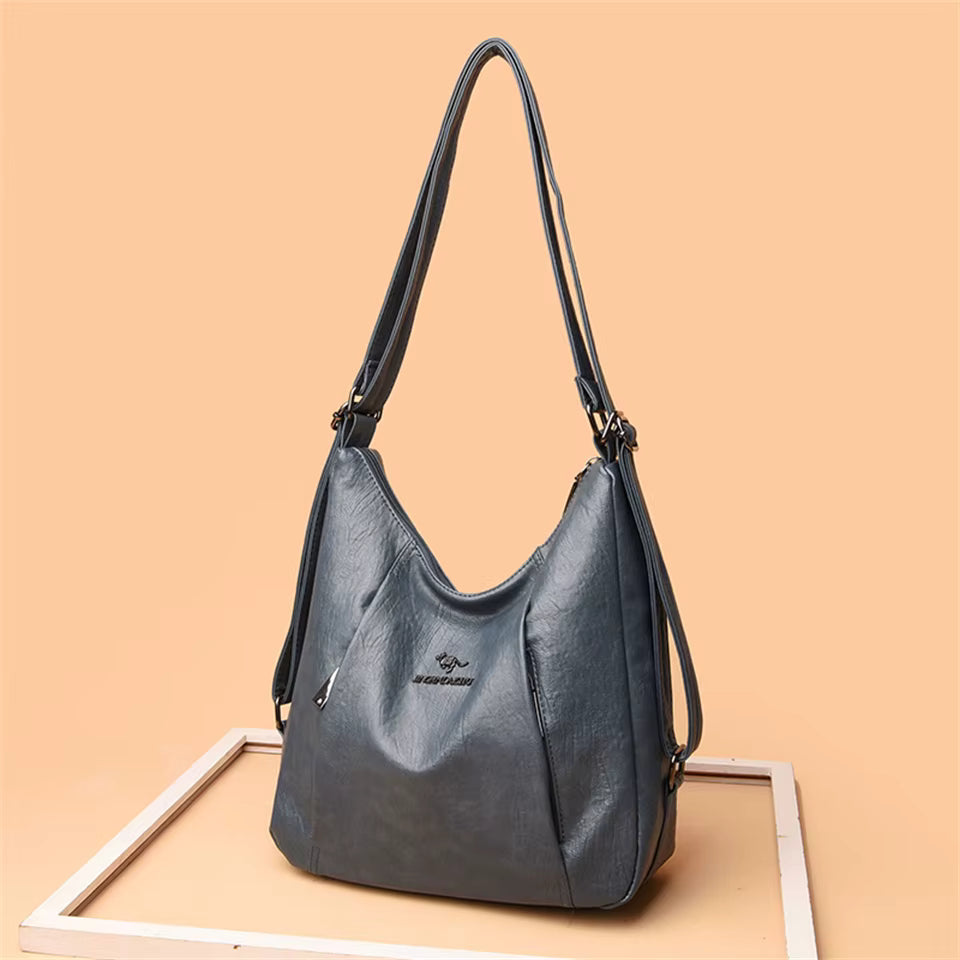 Retro Multifunction Designer Leather Large Capacity Totes Handbags Mssza