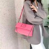 Retro PU Leather Large Capacity Square Simple Chain Shoulder Crossbody Bag Mssza