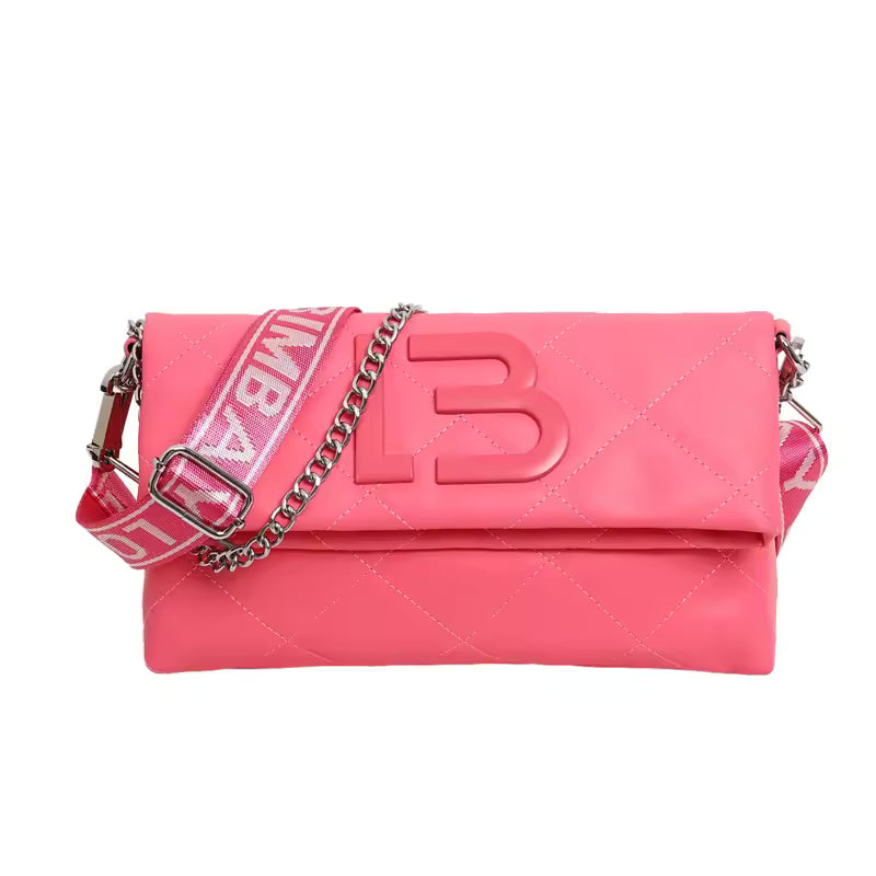 Retro PU Leather Large Capacity Square Simple Chain Shoulder Crossbody Bag Mssza
