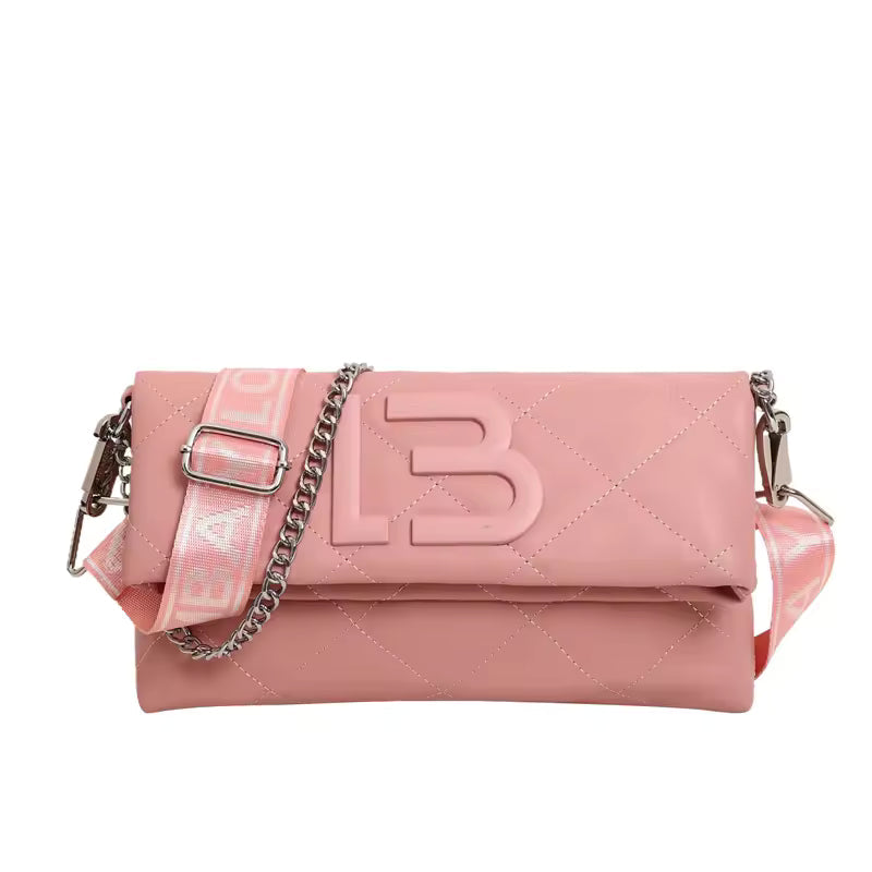 Retro PU Leather Large Capacity Square Simple Chain Shoulder Crossbody Bag Mssza