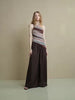 Retro Single Shoulder Slant Shoulder Design Mesh Top Mssza