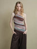 Retro Single Shoulder Slant Shoulder Design Mesh Top Mssza