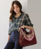 Retro Solid Color High Quality Soft Leather Shoulder Trendy Bucket Bag Mssza