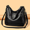 Retro Solid Color High Quality Soft Leather Shoulder Trendy Bucket Bag Mssza