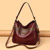 Retro Solid Color High Quality Soft Leather Shoulder Trendy Bucket Bag Mssza