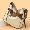 Retro Solid Color High Quality Soft Leather Shoulder Trendy Bucket Bag Mssza