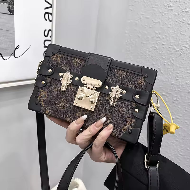 Retro Solid Small Box Shoulder Crossbody Bag Mssza