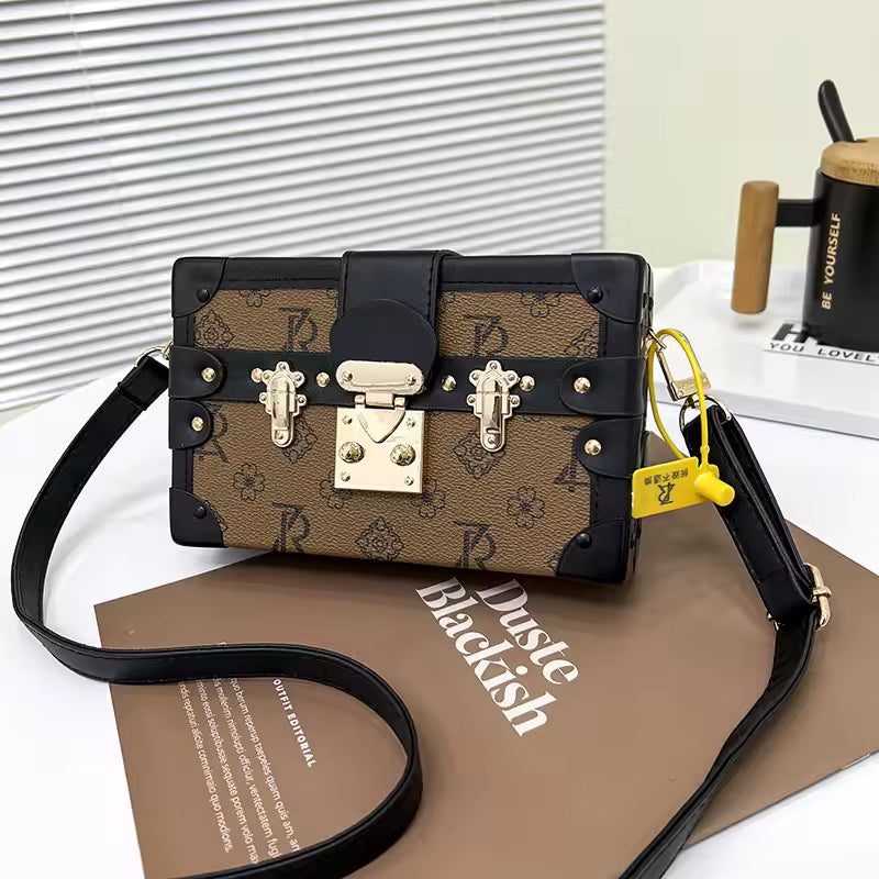 Retro Solid Small Box Shoulder Crossbody Bag Mssza
