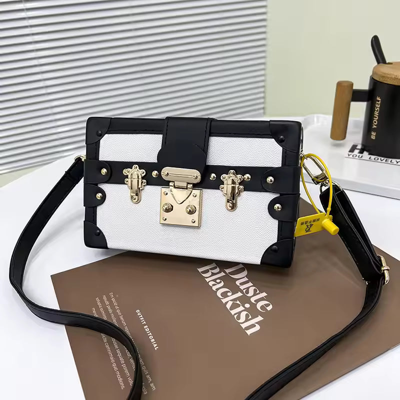 Casual Solid Haps Small Box Shoulder Crossbody Bag Mssza