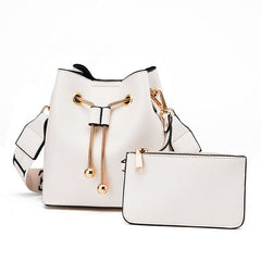 Retro Solid Pattern Totes PU Leather Bucket Bags Mssza