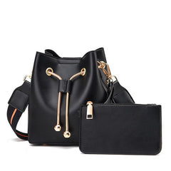 Retro Solid Pattern Totes PU Leather Bucket Bags Mssza