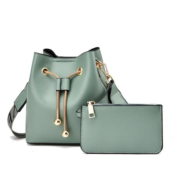 Retro Solid Pattern Totes PU Leather Bucket Bags Mssza