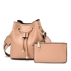 Retro Solid Pattern Totes PU Leather Bucket Bags Mssza