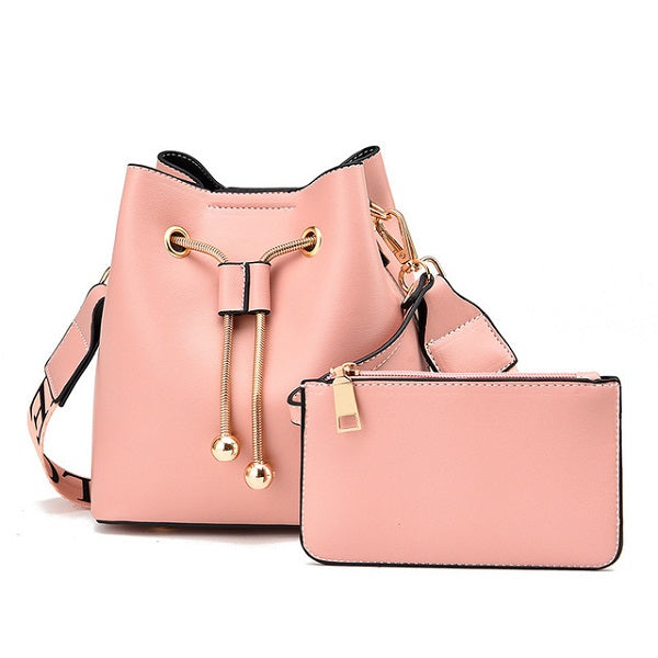 Retro Solid Pattern Totes PU Leather Bucket Bags Mssza