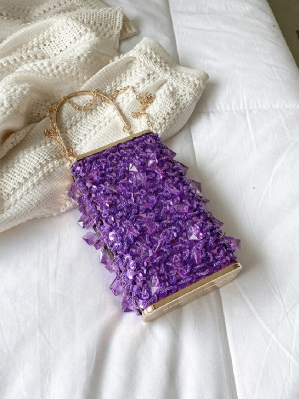 Retro Style Party Sequined Chain Shoulder Bags Mssza