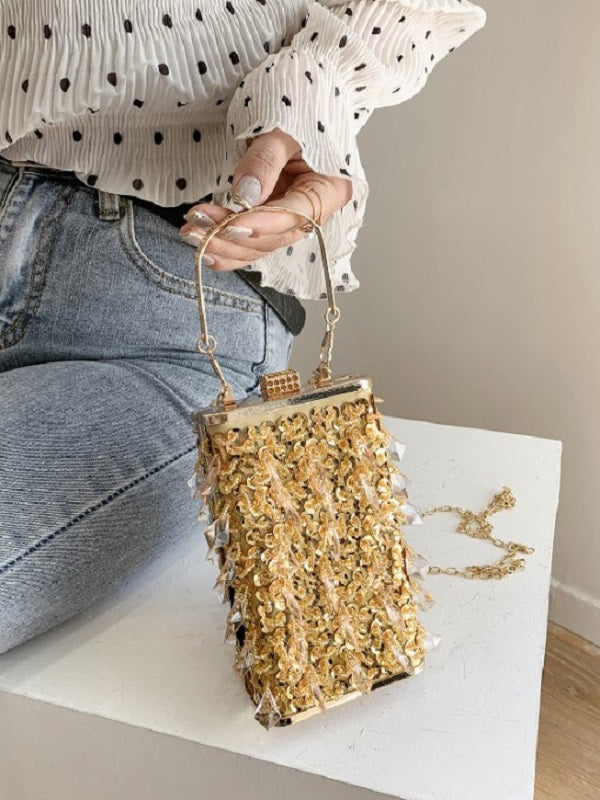 Retro Style Party Sequined Chain Shoulder Bags Mssza
