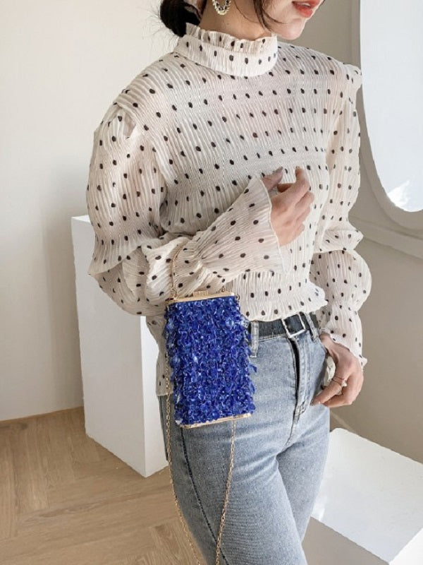 Retro Style Party Sequined Chain Shoulder Bags Mssza